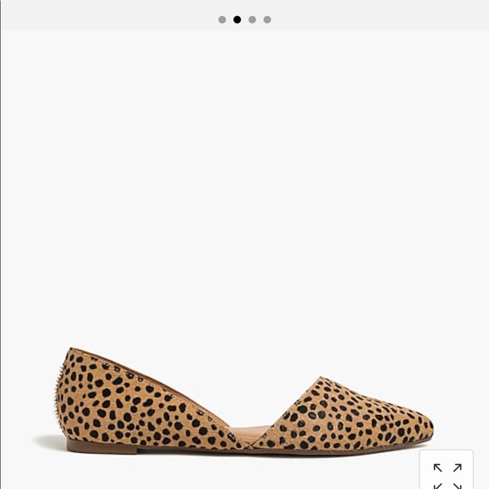 J Crew Zoe leopard calf hair d’Orsay flats size 8